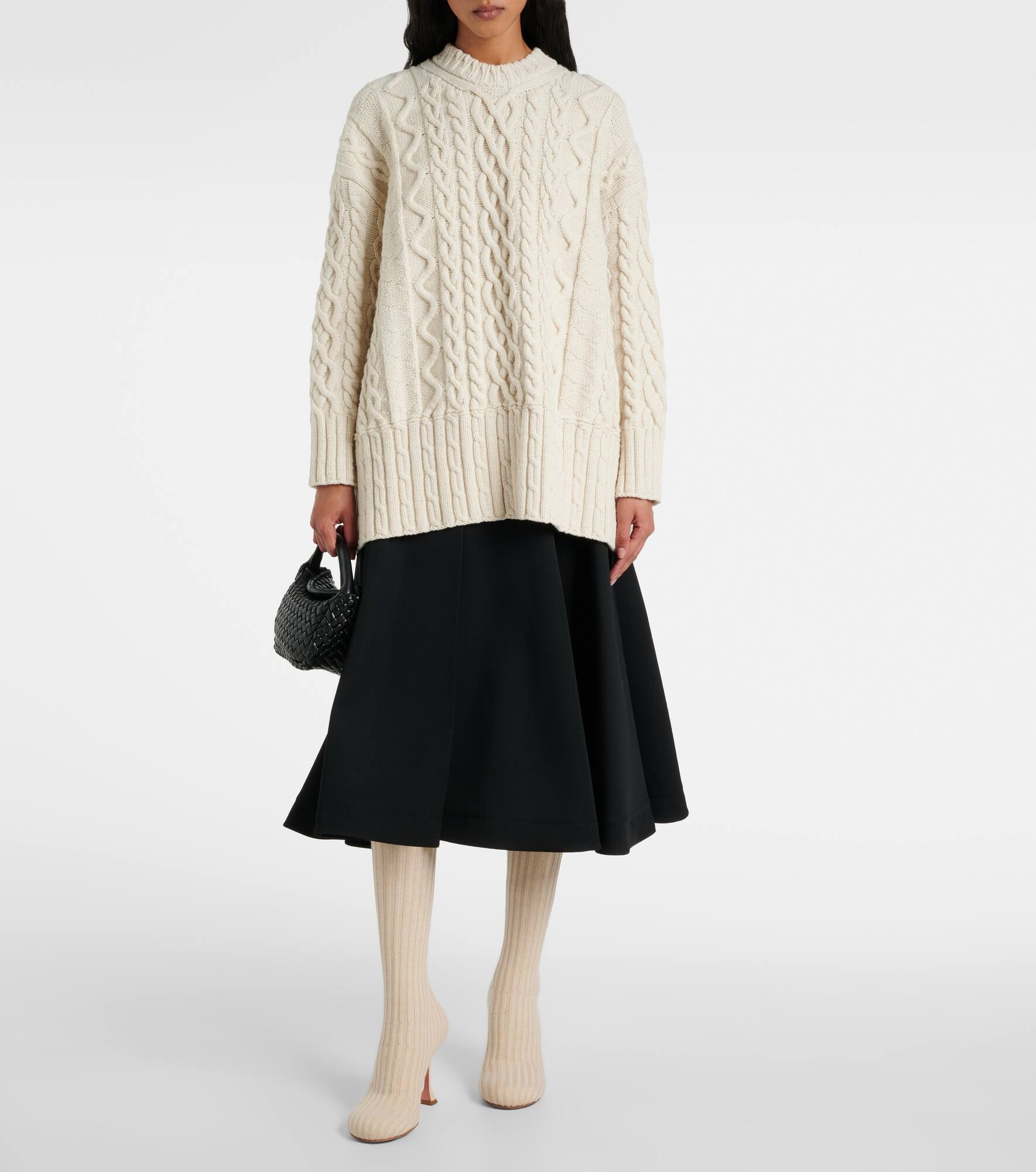 Veneda 95 stretch ribbed-knit knee boots - 3