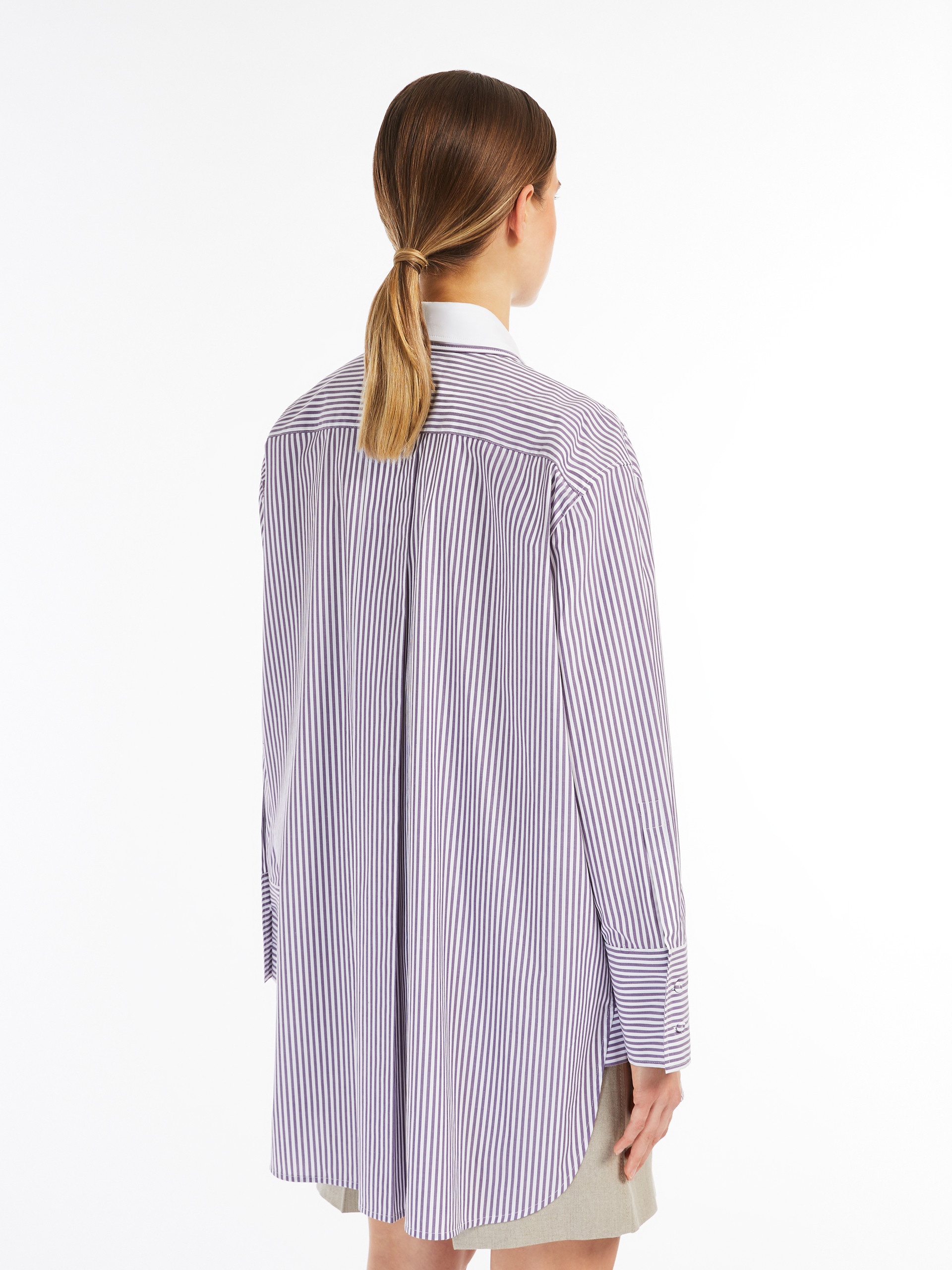 TUBINGA Striped poplin oversized shirt - 4