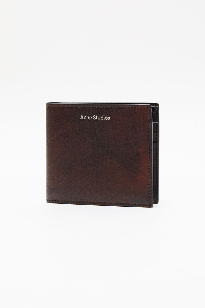 Folded leather wallet - Dark brown 3