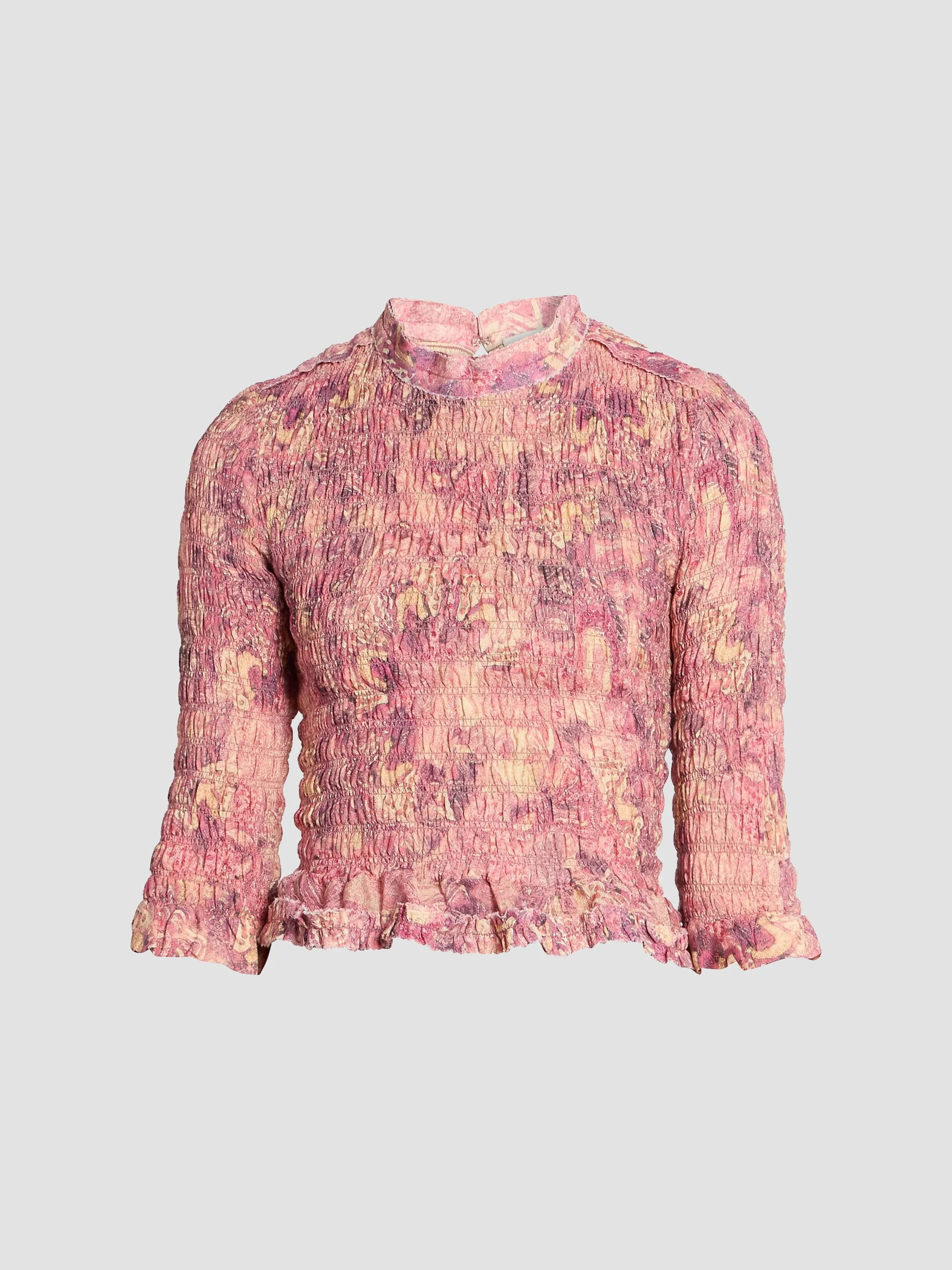 Women's Carola Floral Silk Blouse - Pink - 1