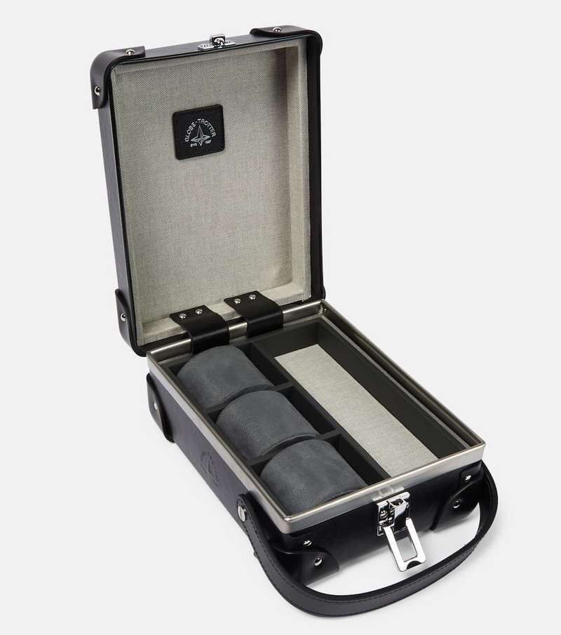 Globe-Trotter Centenary leather-trimmed watch case outlook