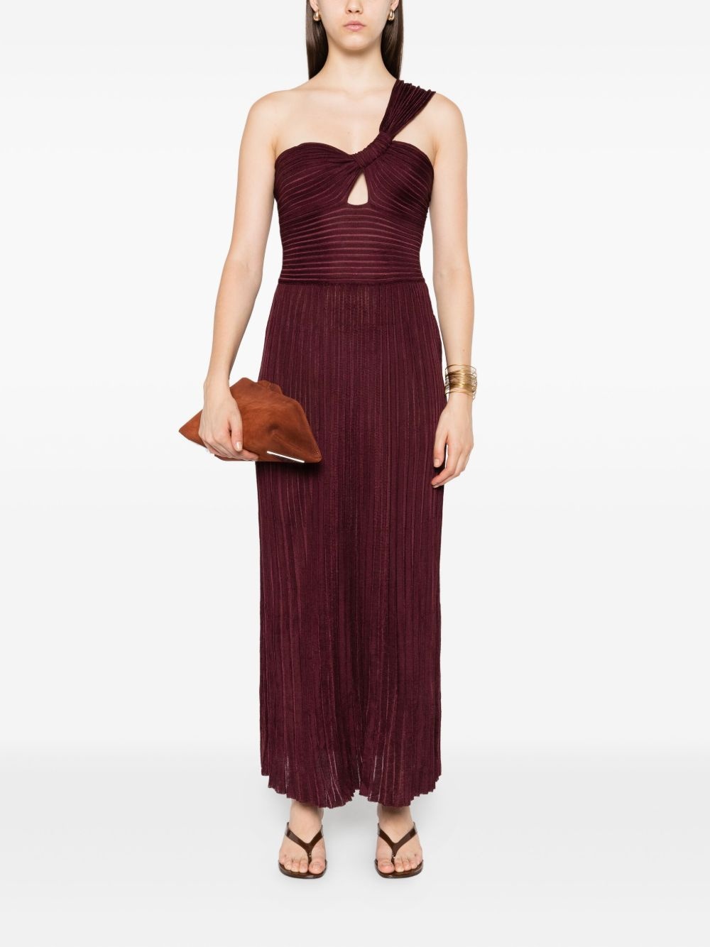 pleated one-shoulder dress - 2