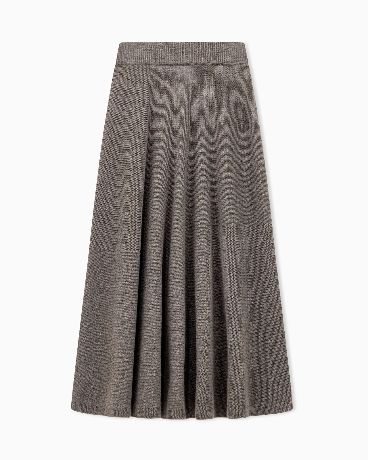 SKIRT IN VIRGIN WOOL AND CASHMERE WITH RIBBED WAISTBAND - 1