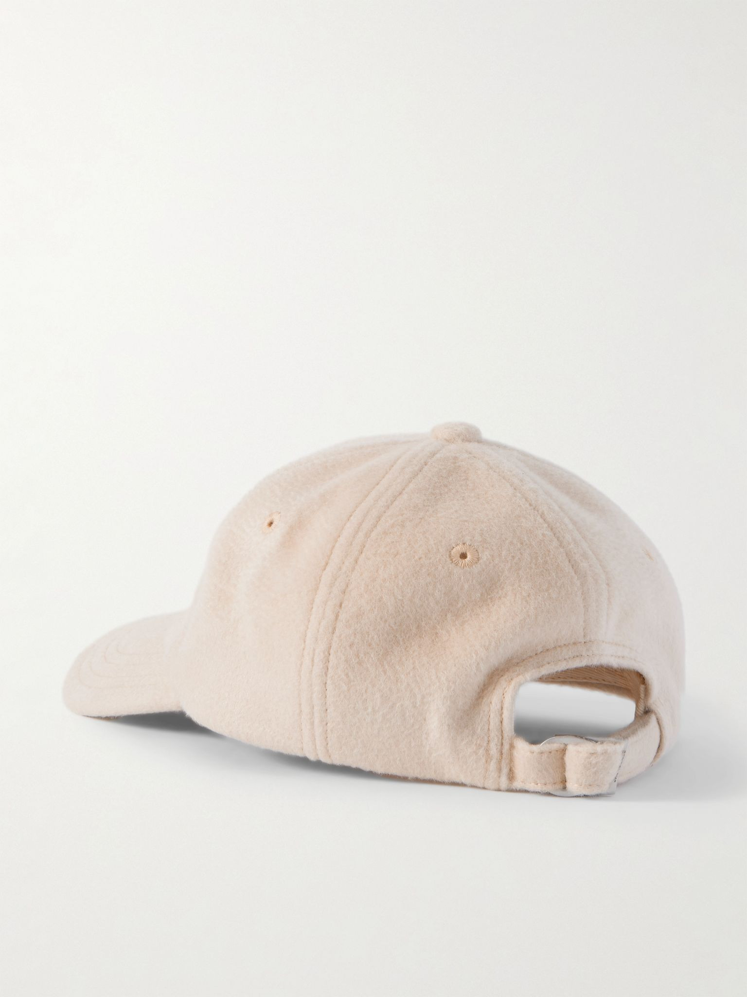 Embroidered wool baseball cap Beige - 2