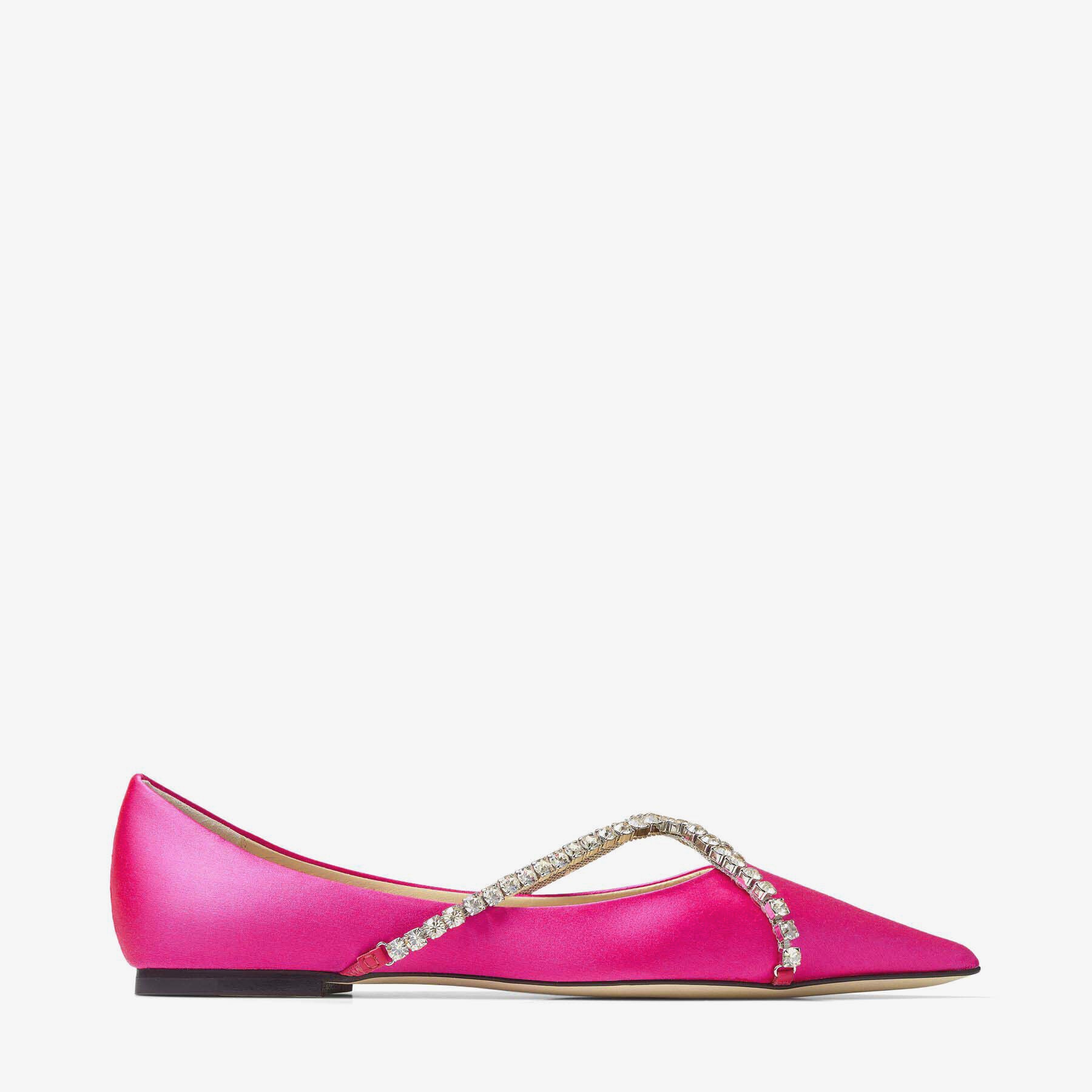 Genevi Flat
Fuchsia Satin Pointed-Toe Flats with Crystal Honey Chain - 1