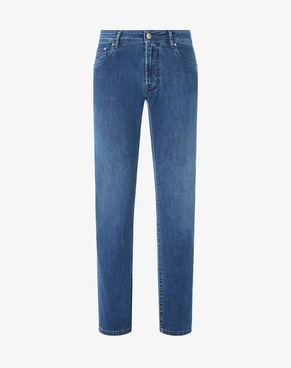 5-pocket trousers made from blue stretch denim - 1