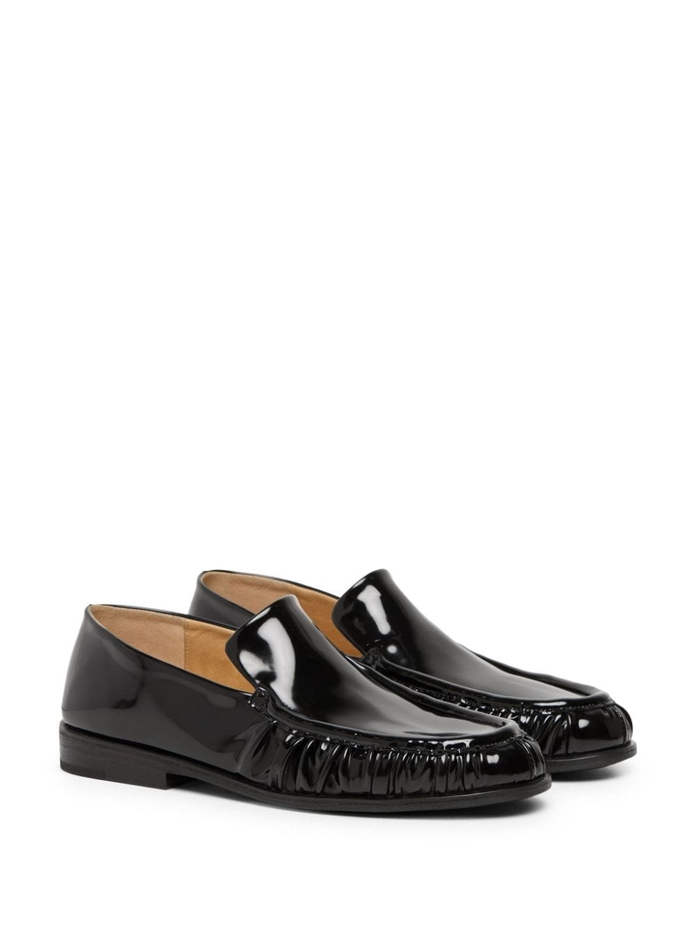 round-toe patent-leather loafers - 2