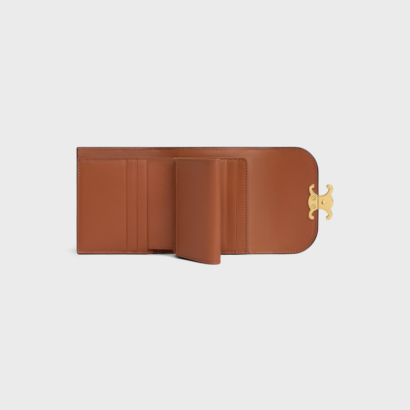 Small Flap Wallet TRIOMPHE IN VICHY TEXTILE AND CALFSKIN 4