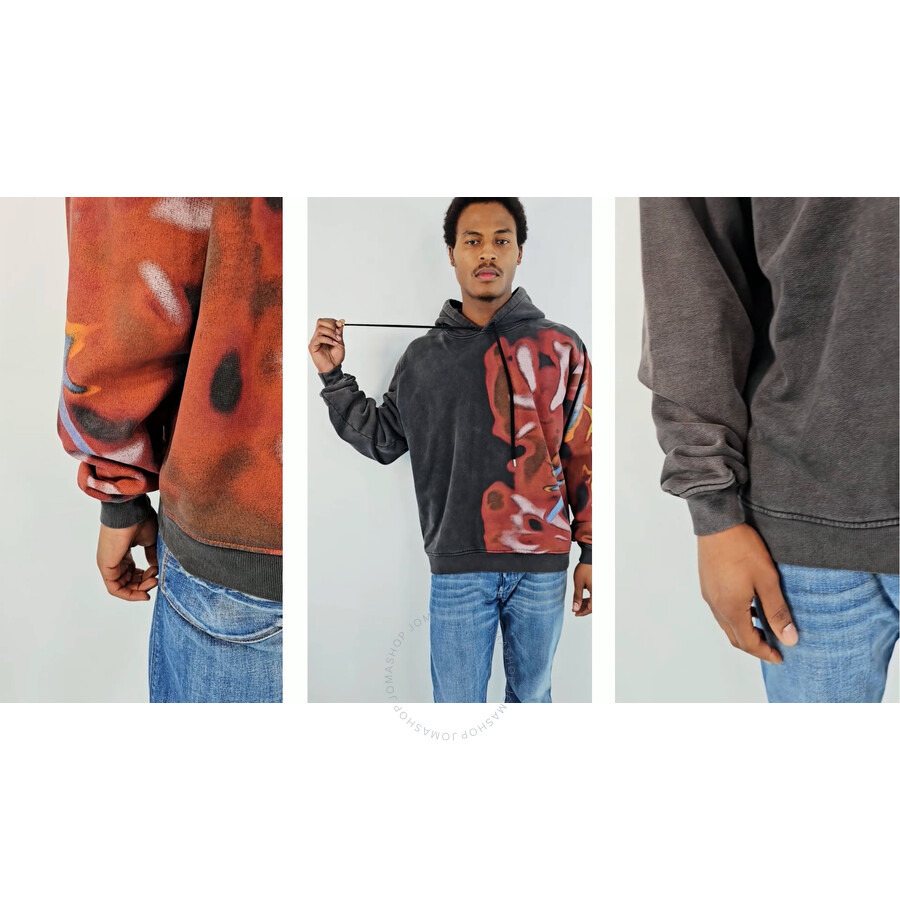Ambush Men's Black Graphic-Print Cotton Hoodie - 7