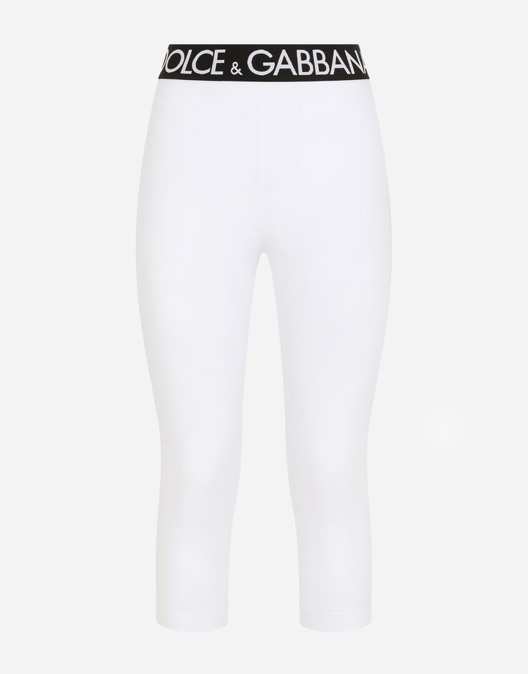 Jersey leggings with branded elastic - 1