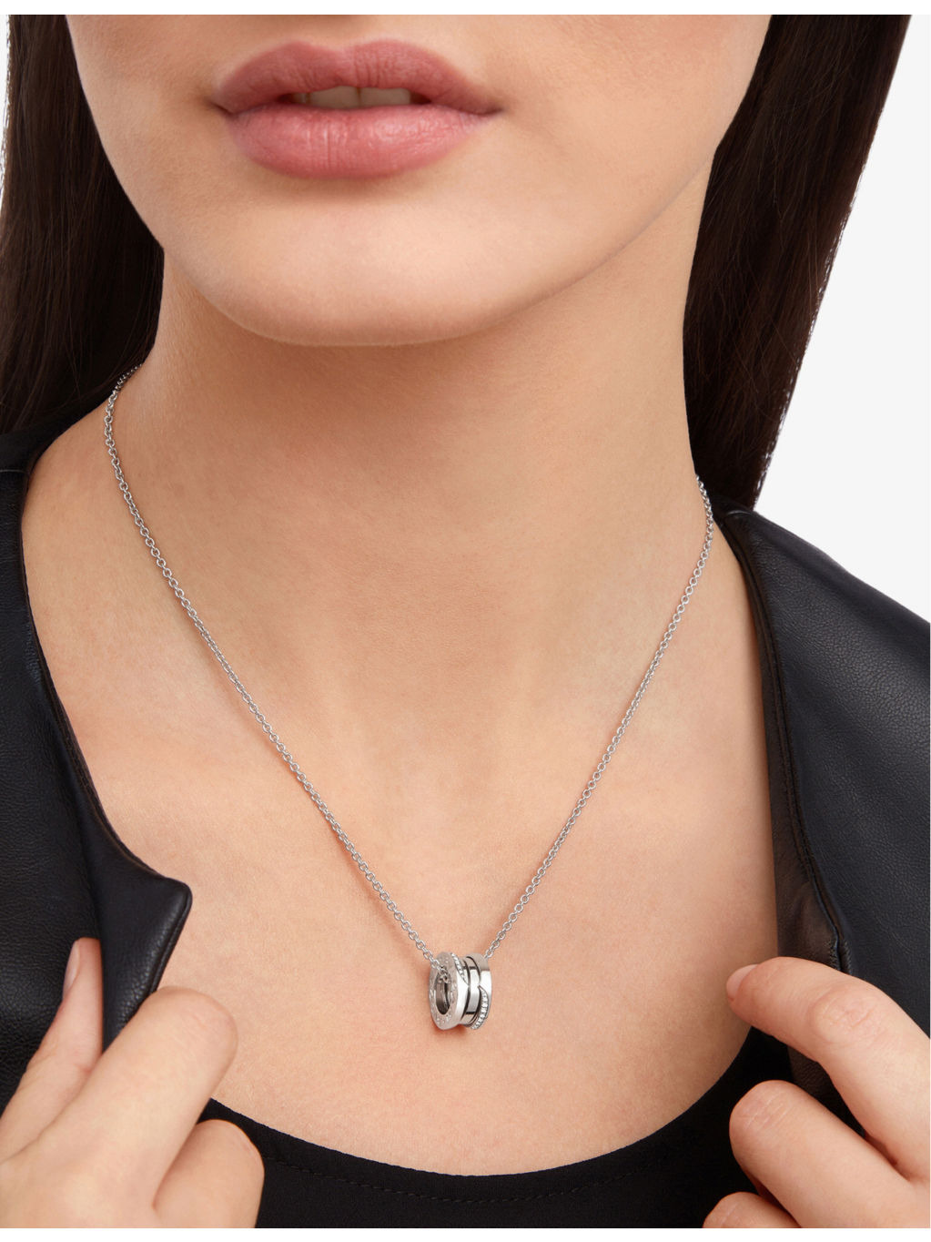 B.zero1 18ct white-gold and 0.14ct brilliant-cut diamond pendant necklace - 5