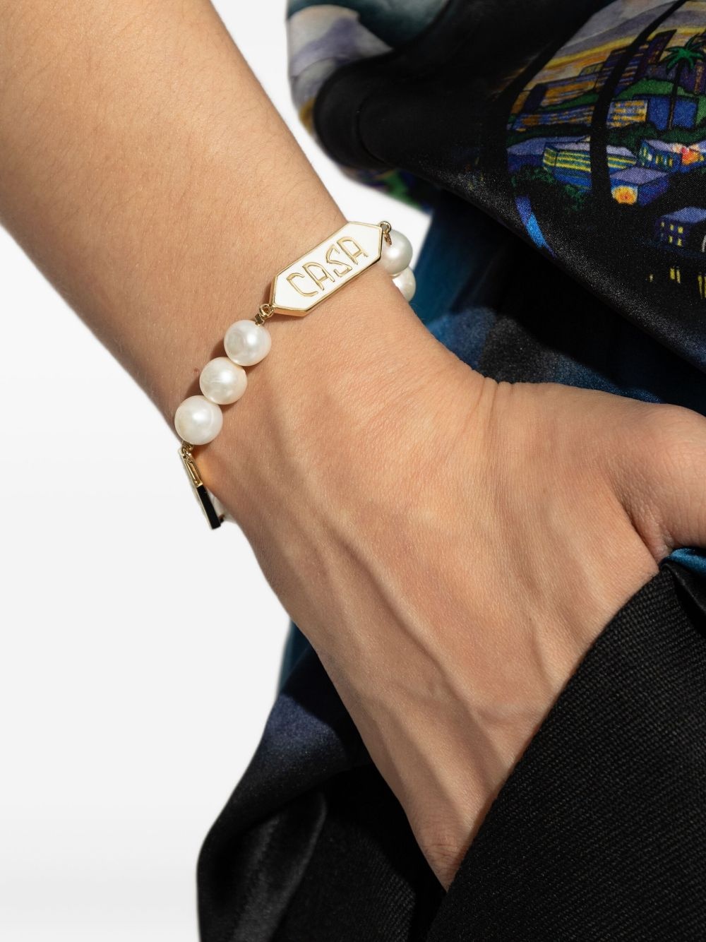 embellished logo-plaque bracelet - 2