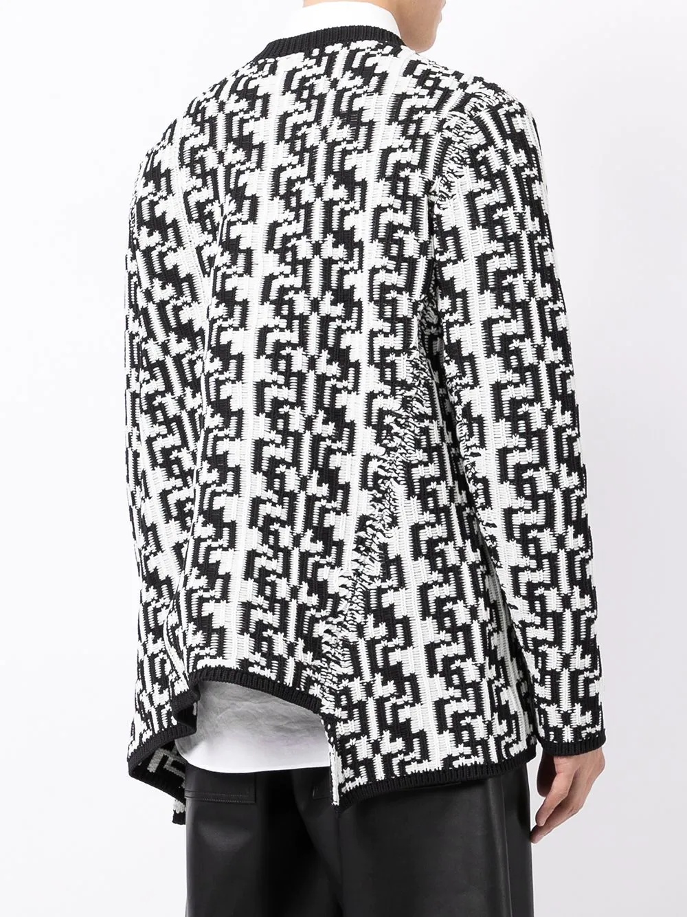 geometric-knit asymmetric jumper - 4