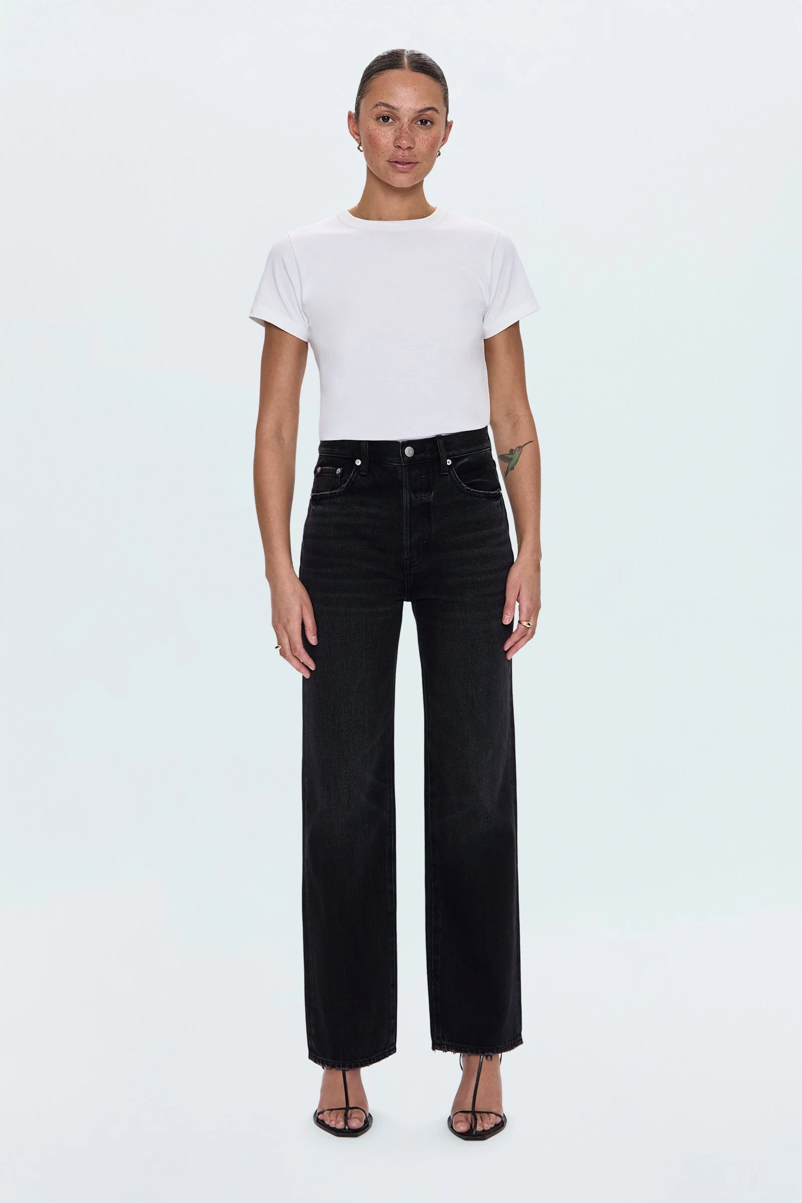 CASSIE SUPER HIGH RISE STRAIGHT JEAN - STORMY - 1