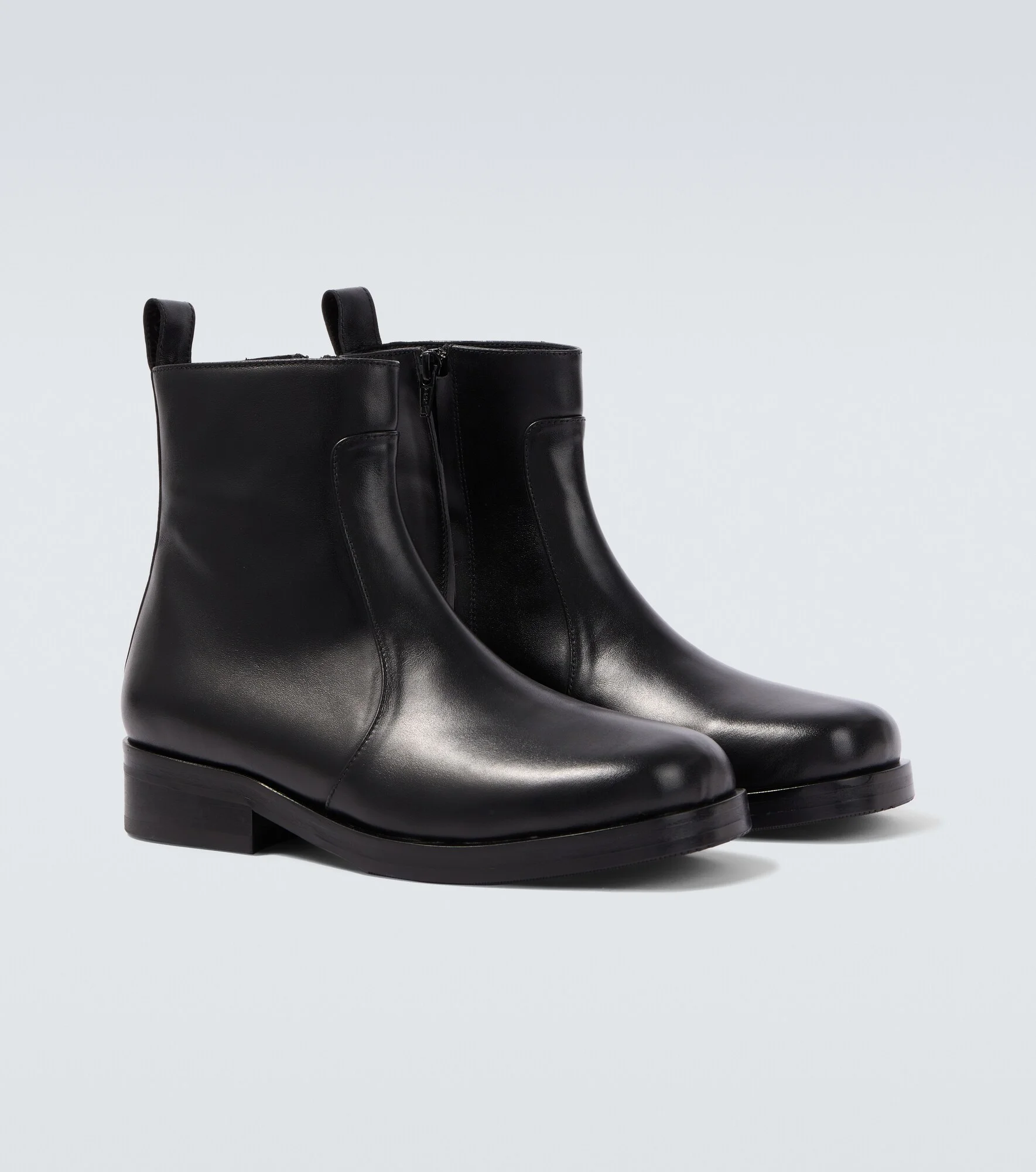 Square leather ankle boots - 1