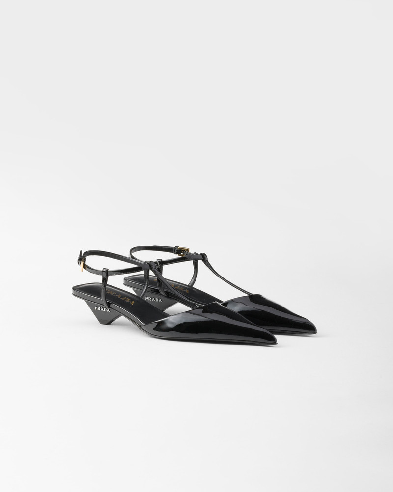 Patent leather slingback pumps 1