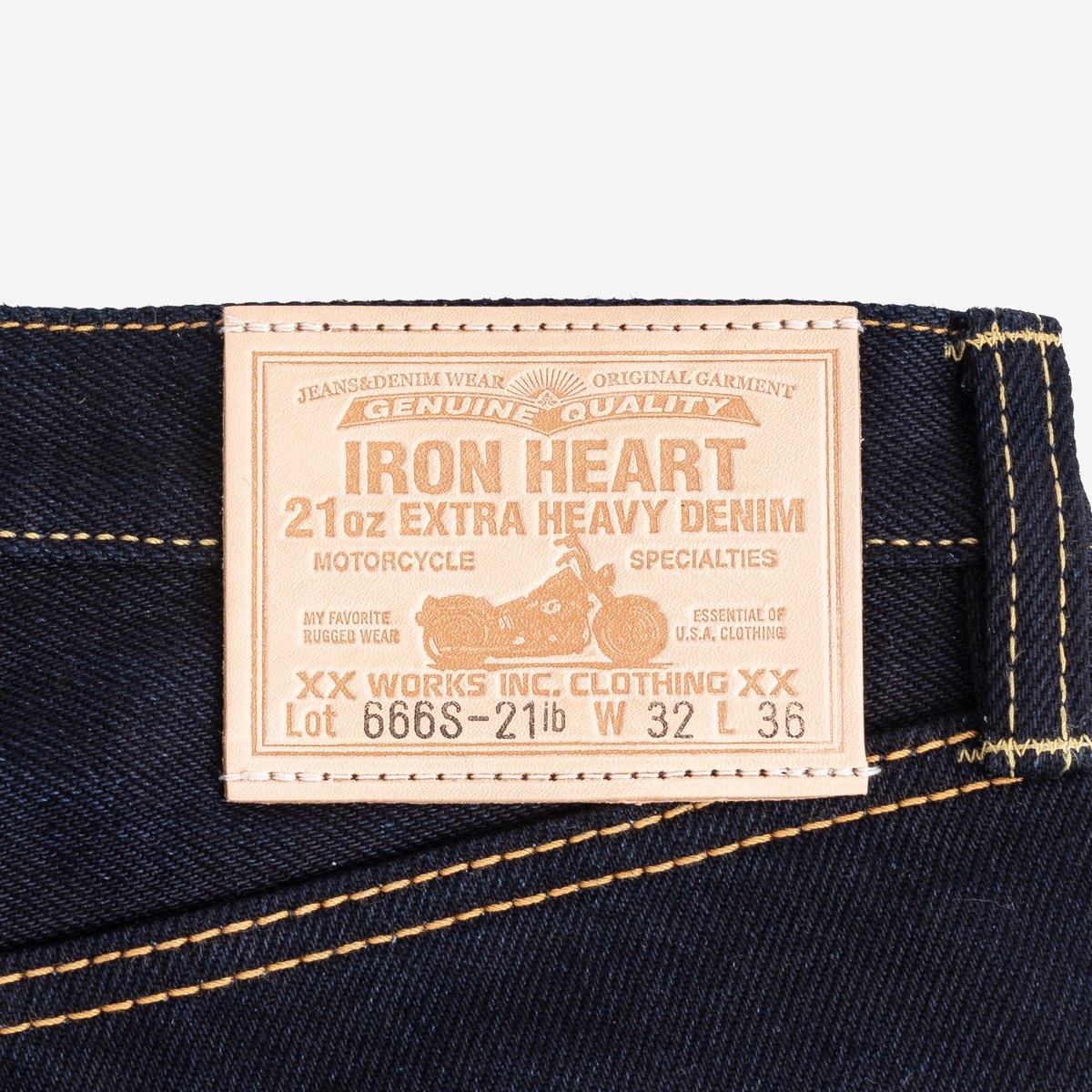 IH-666S-21ib 21oz Selvedge Denim Slim Straight Cut Jeans - Indigo/Black - 7