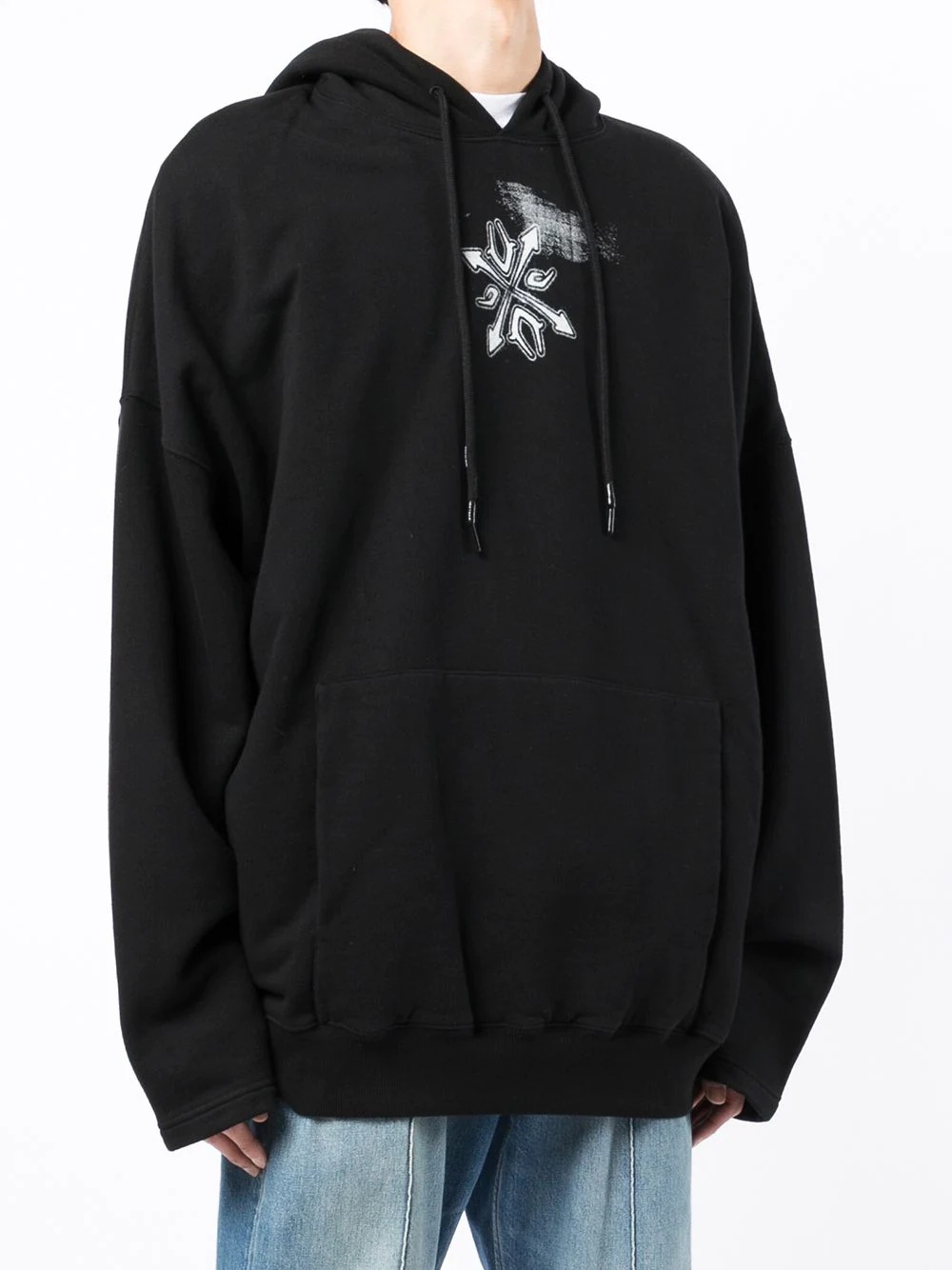 Arrows logo-print cotton hoodie - 3