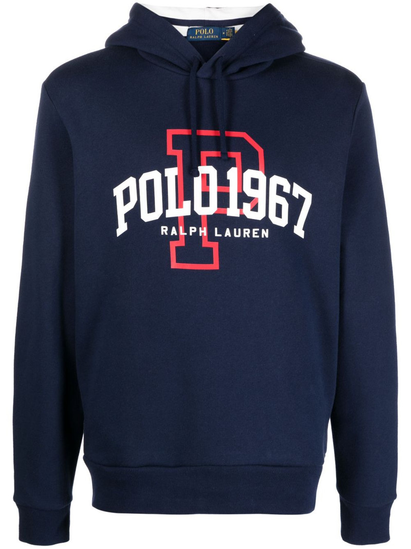 logo-print cotton hoodie 1