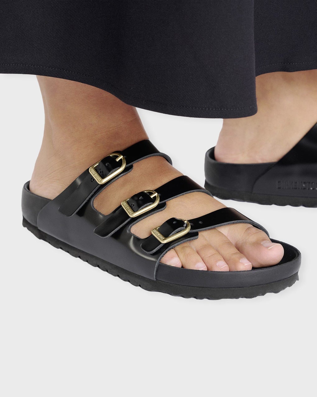 Sandals Florida D-Buckle High Shine  Black - 6