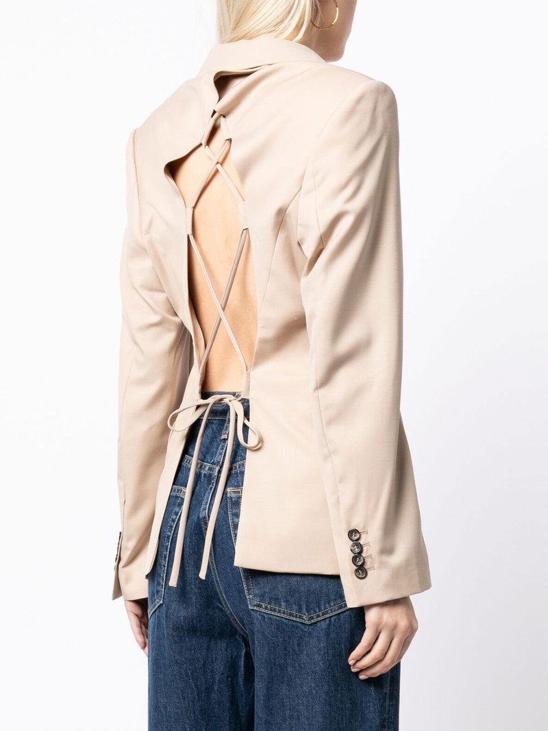 laced open back tailored blazer 4