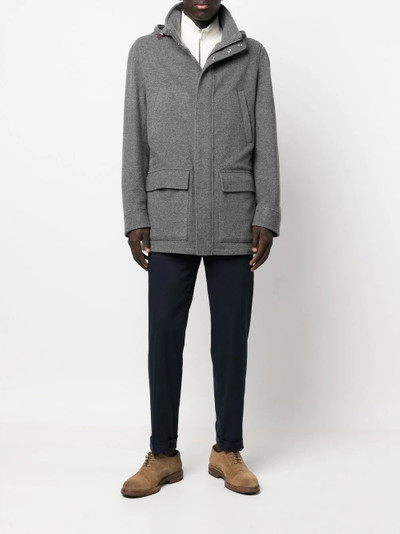 Brunello Cucinelli zip-front hooded coat outlook