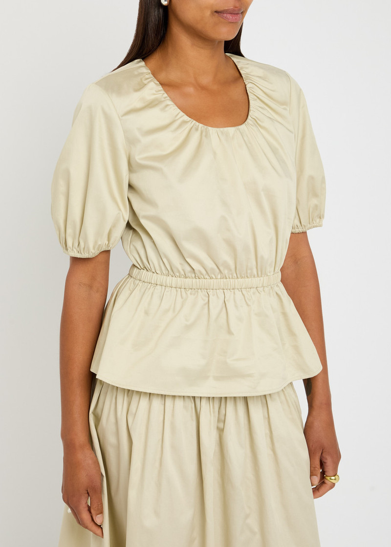 JOSEPH Joseph Merlin Pleated Cotton-sateen Blouse outlook