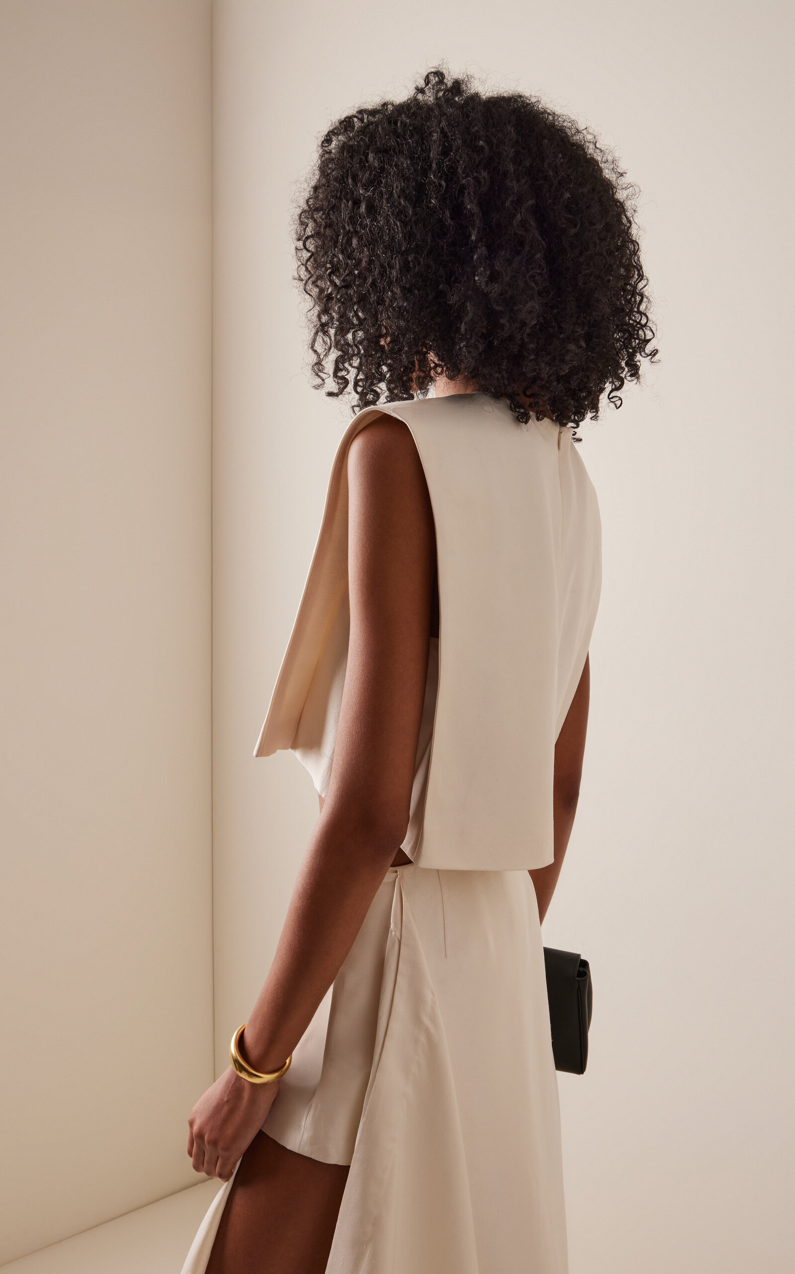Gemma Cropped Silk Top ivory - 4