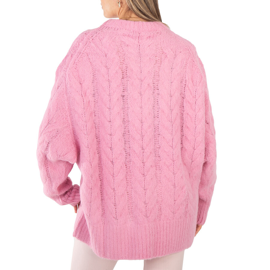 Stella McCartney Ladies Pink Cable Knit Cape Jumper - 6