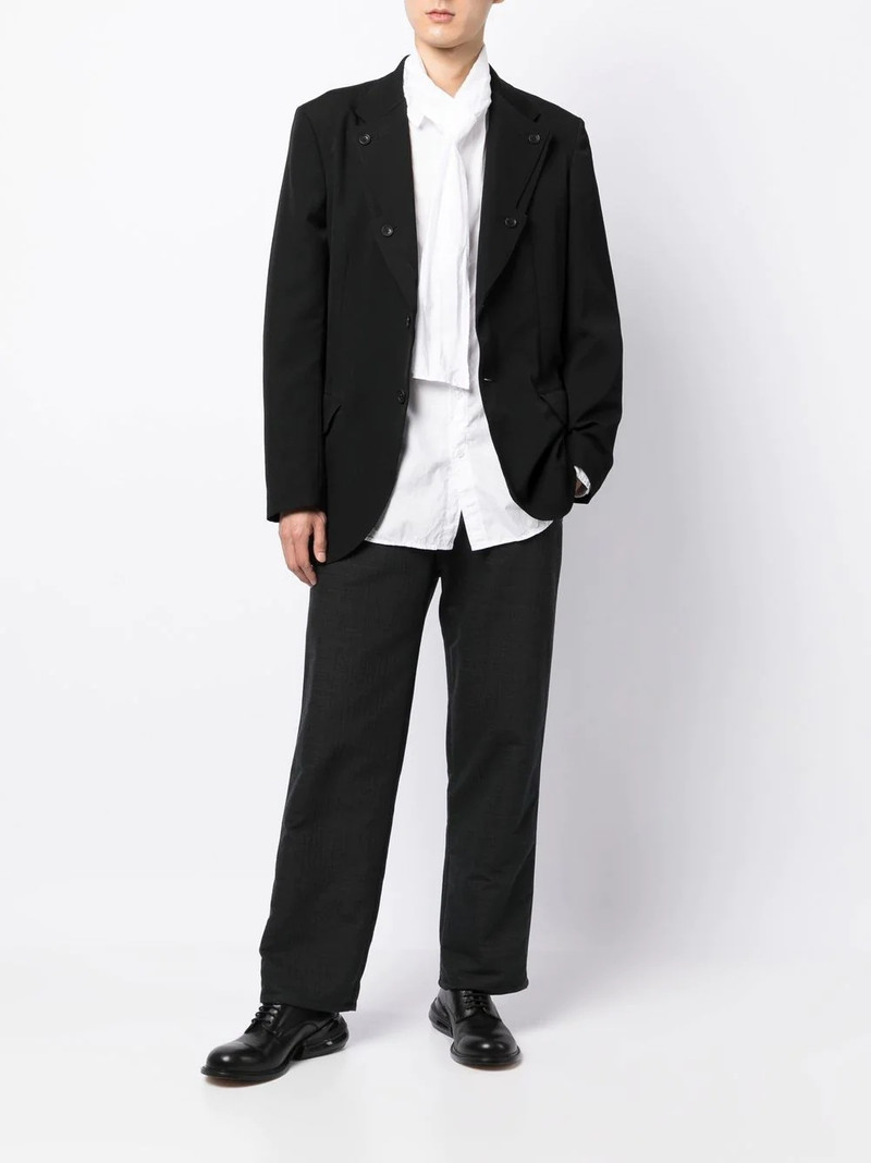 Yohji Yamamoto single-breasted fitted blazer outlook