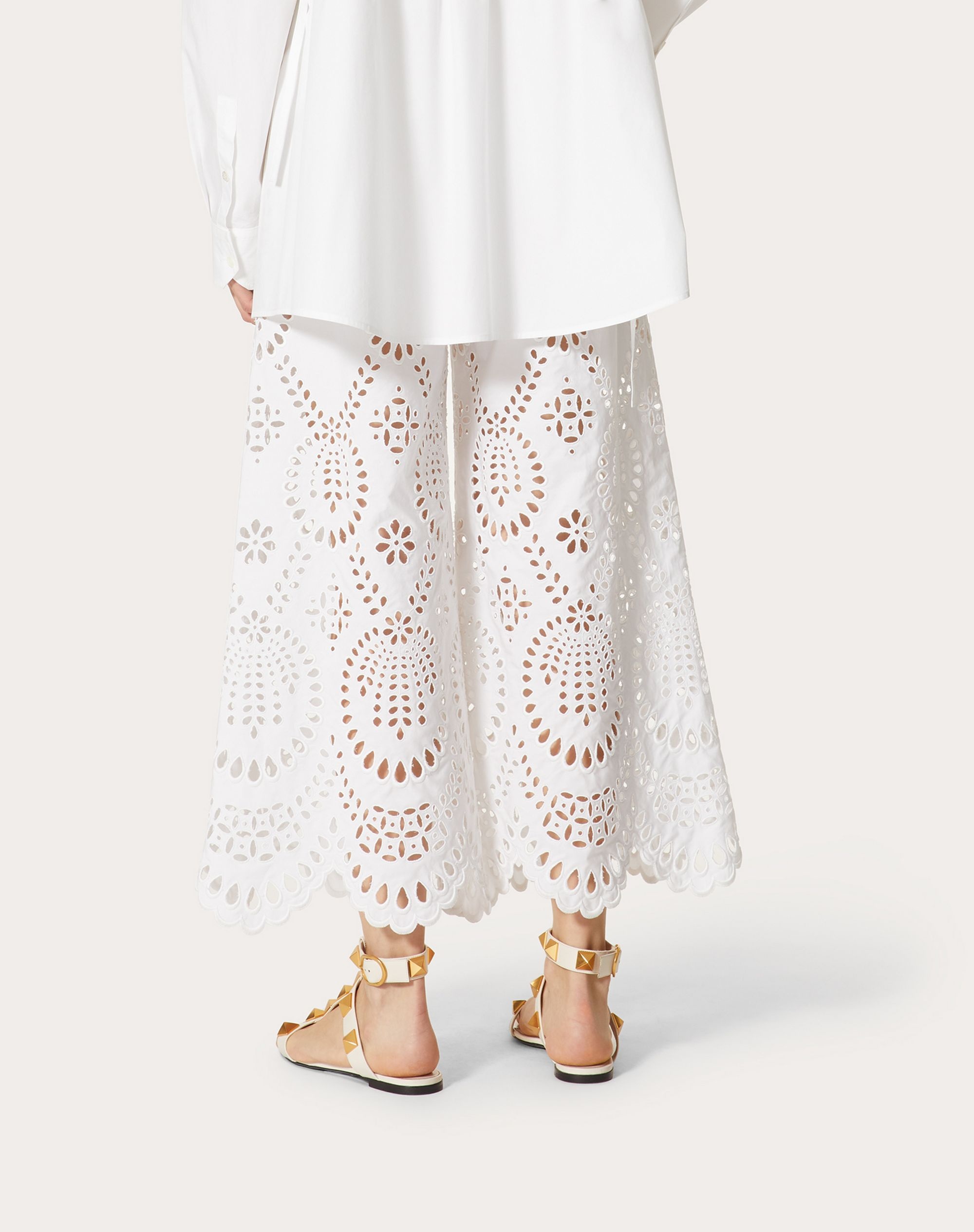 VALENTINO SAN GALLO EDITION COTTON POPLIN PANTS - 4