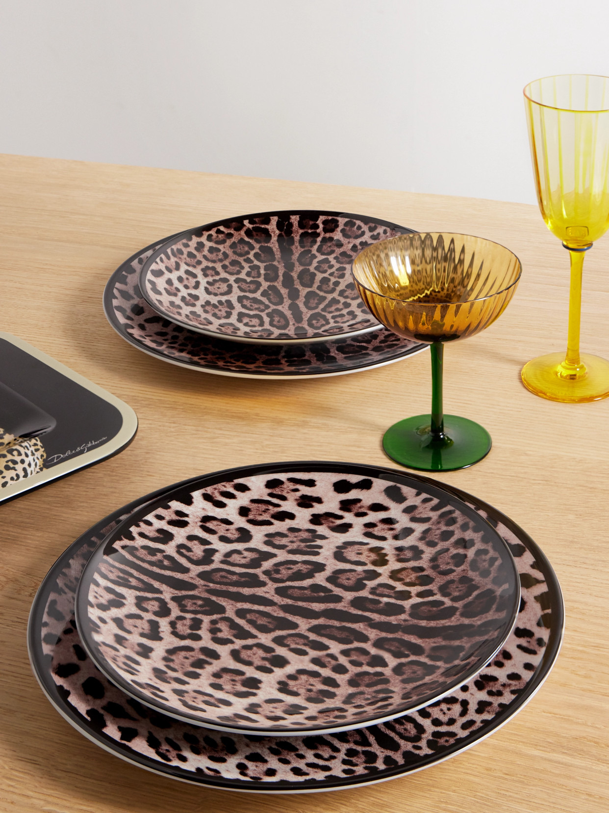 Set Of Two Leopard-print Porcelain Dinner Plates - 2