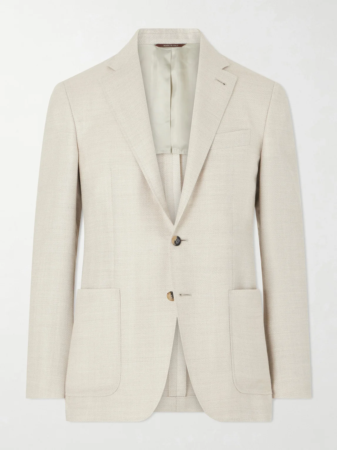 Kai Herringbone Wool, Linen and Silk-Blend Blazer - 1