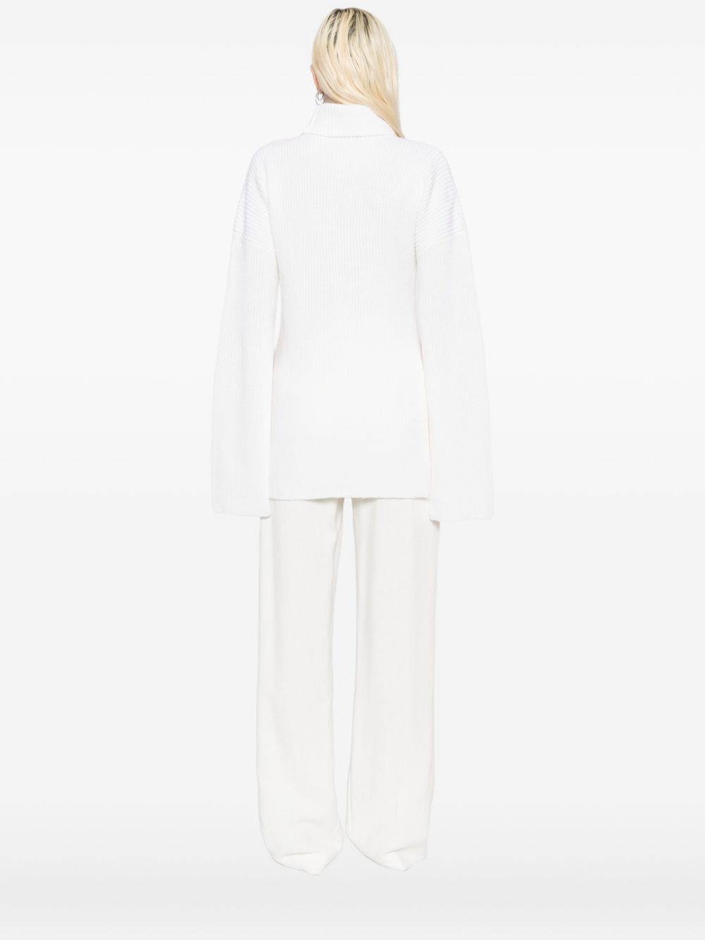 turtleneck split-sleeve jumper - 4