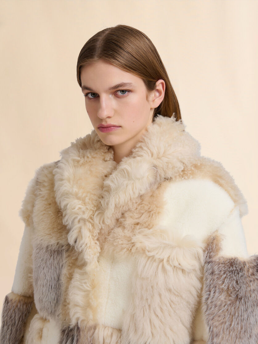 CREAM MIXED SHEARLING JACKET - 4