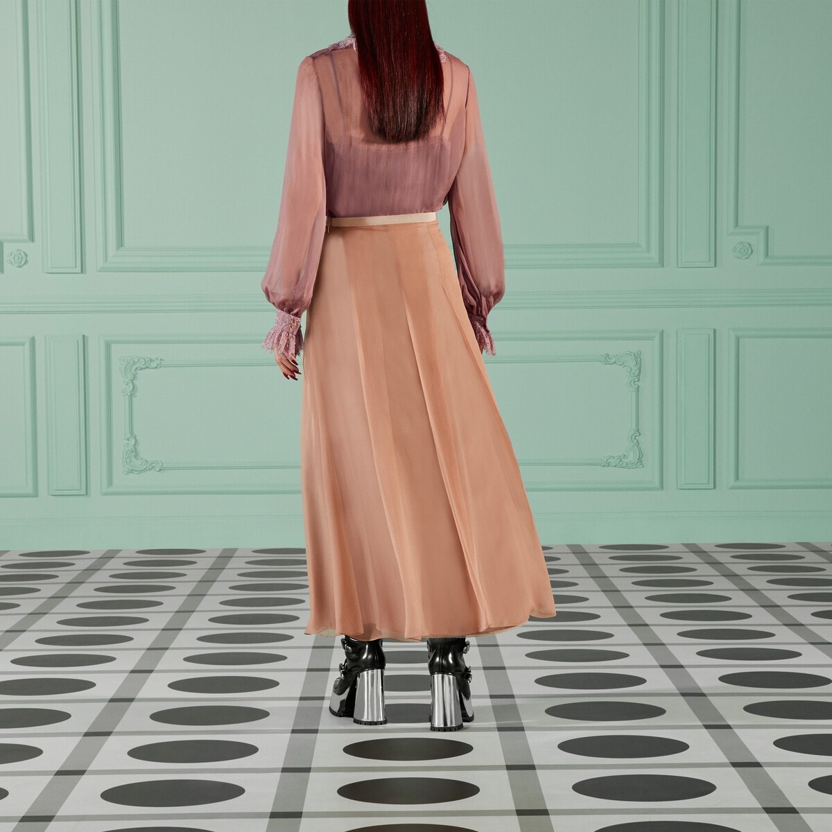 Silk chiffon skirt - 6