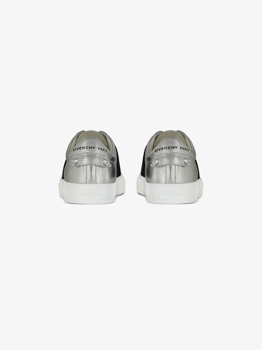 SNEAKERS IN LEATHER WITH MIRROR EFFECT WEBBING - 3