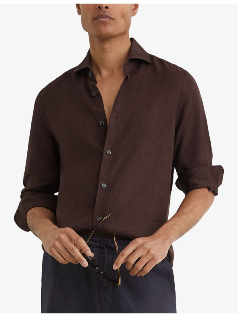 REISS Ruban Regular-Fit Linen Shirt outlook