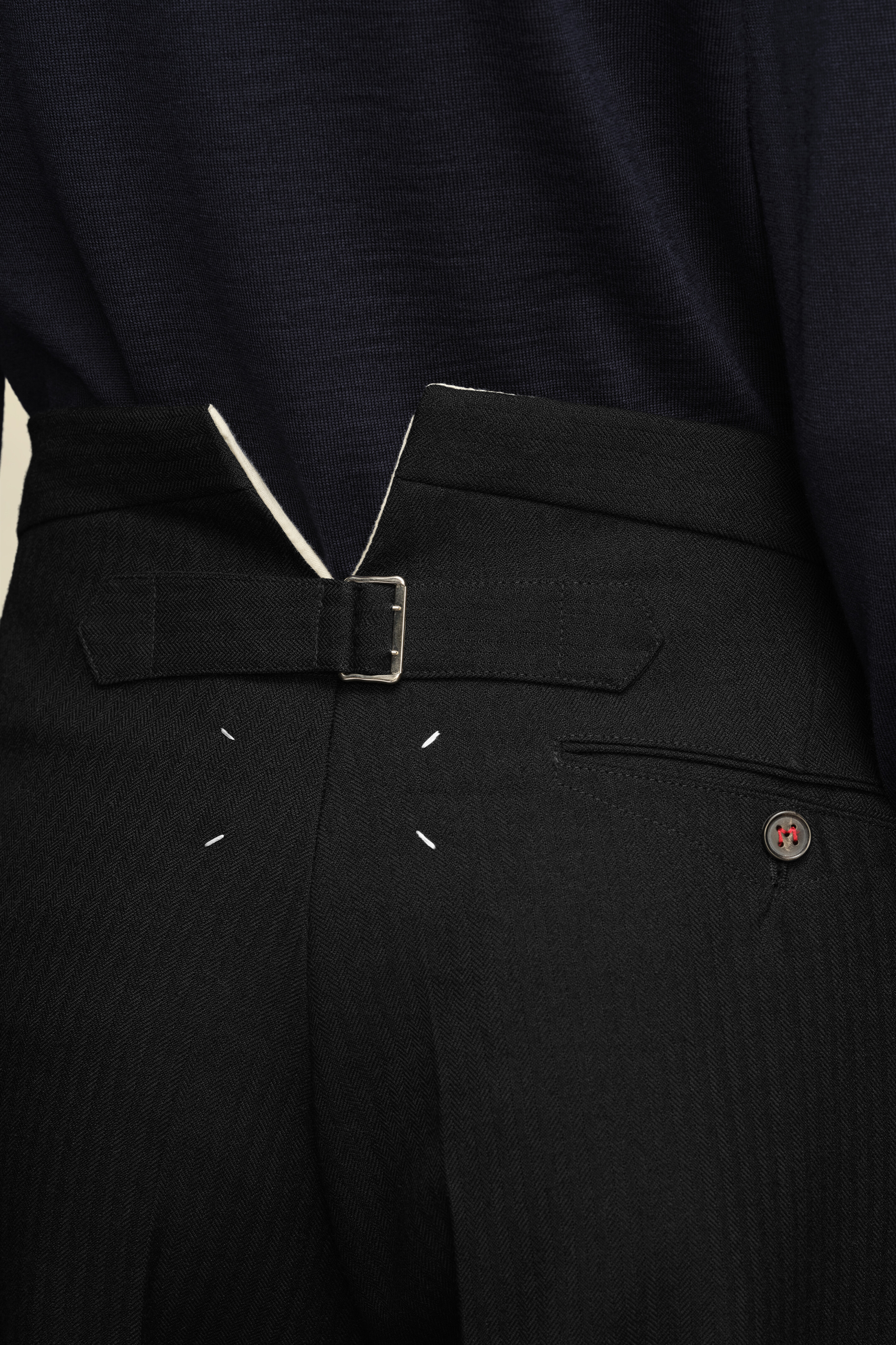 Herringbone Wool Pleated Trousers - 6