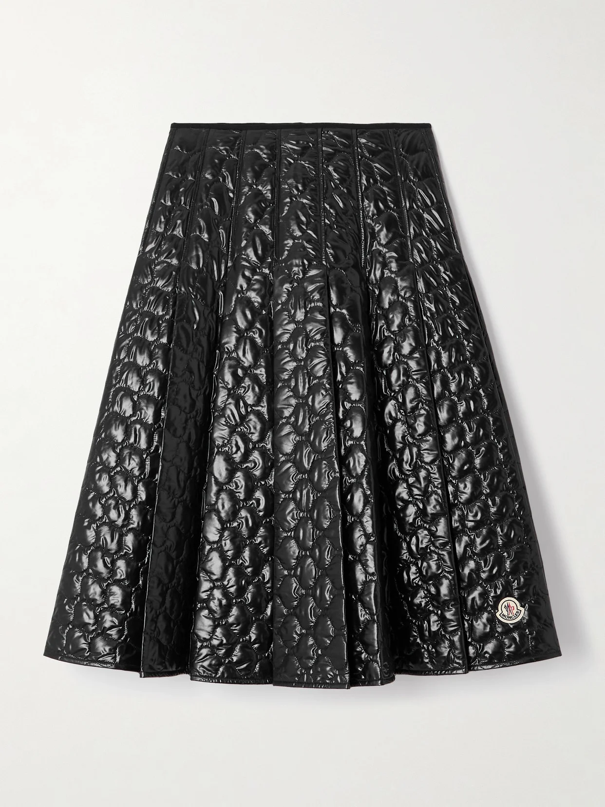 Appliquéd Pleated Quilted Padded Shell Skirt - 1