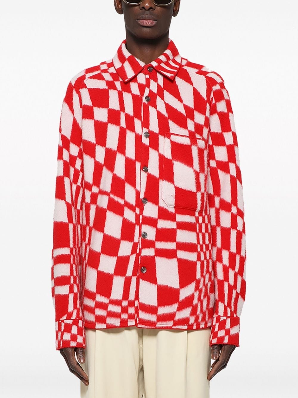x The Elder Statesmen checked cashmere blend shirt - 3
