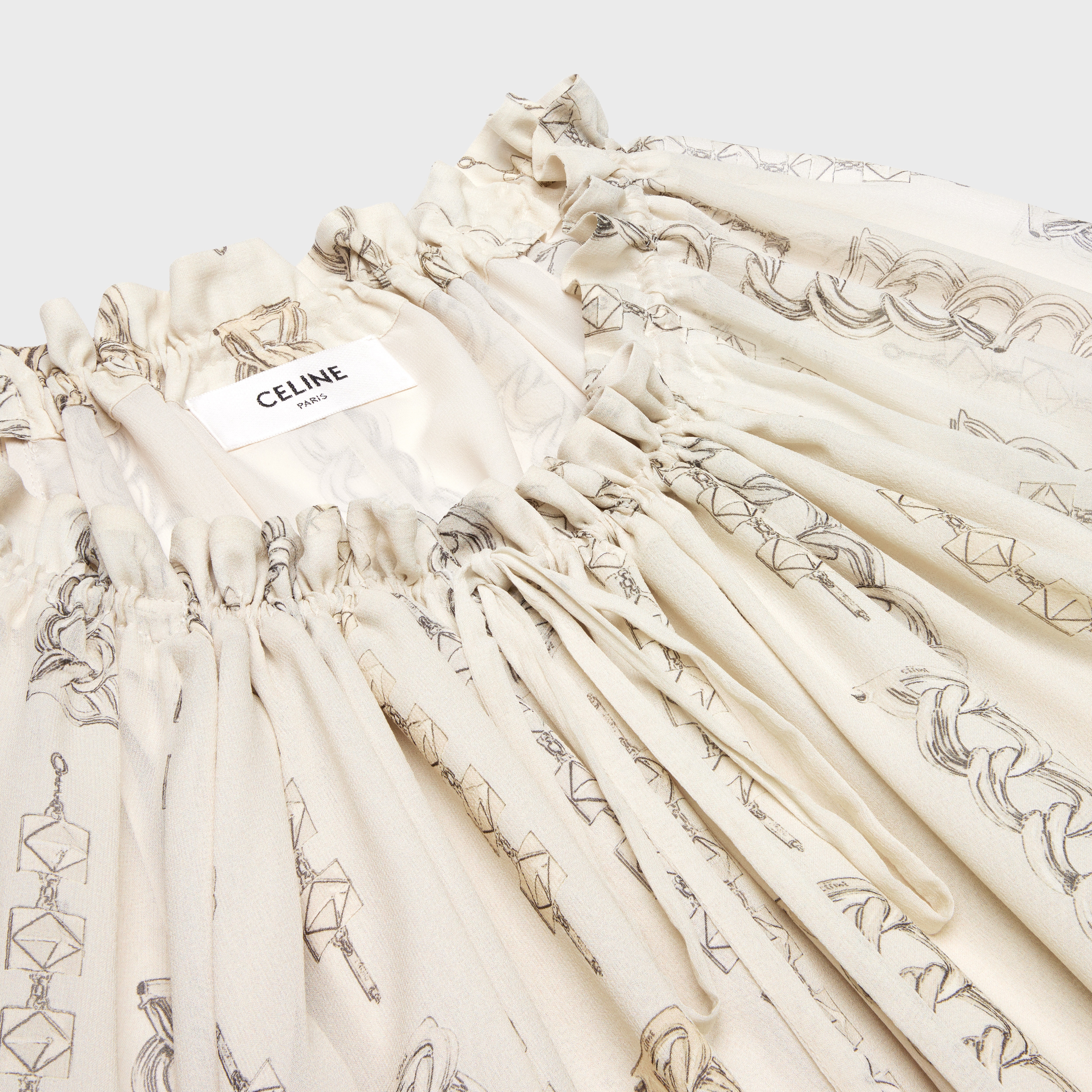 short folk dress in silk georgette - 3