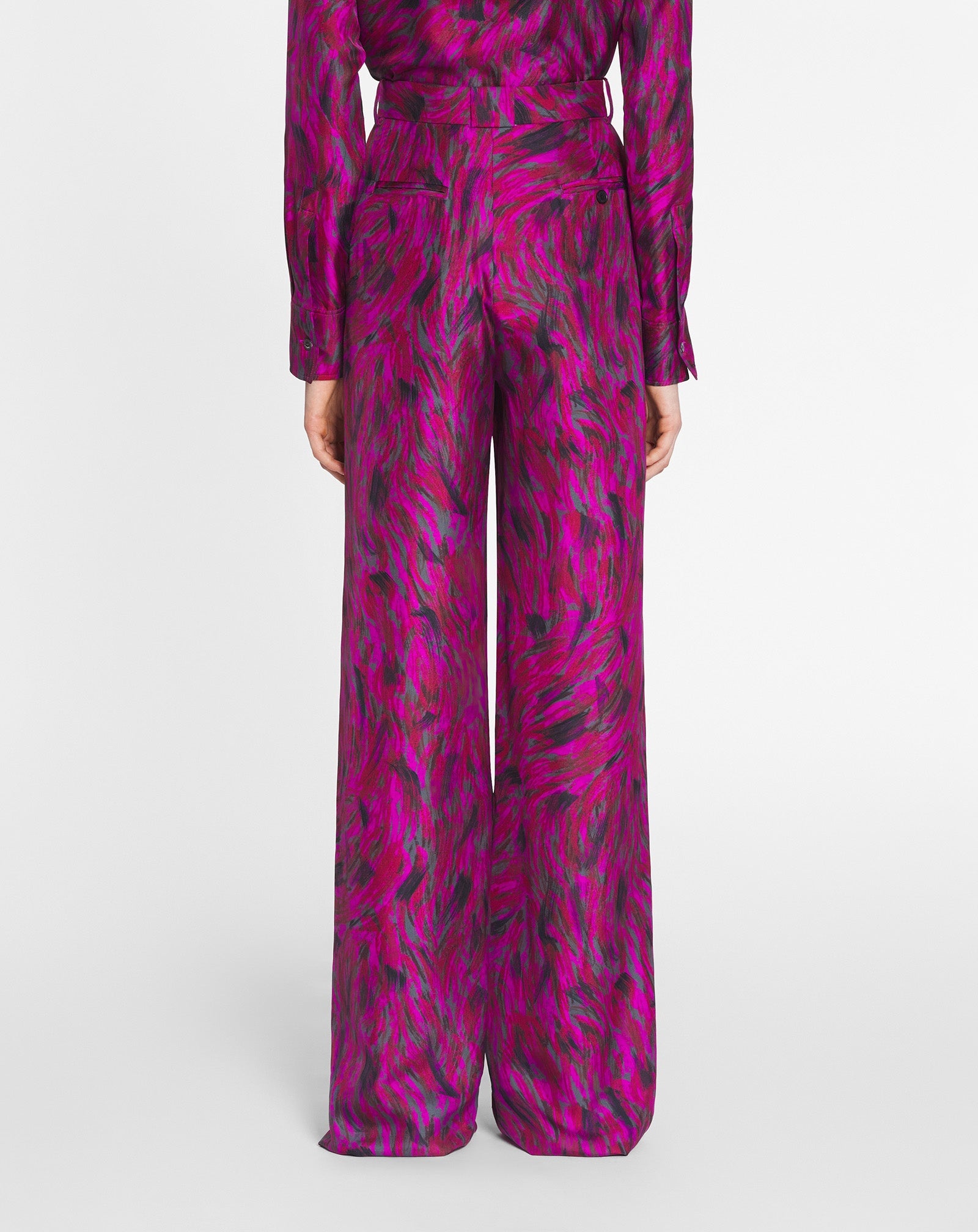 PRINTED WIDE LEG PANTS - 4