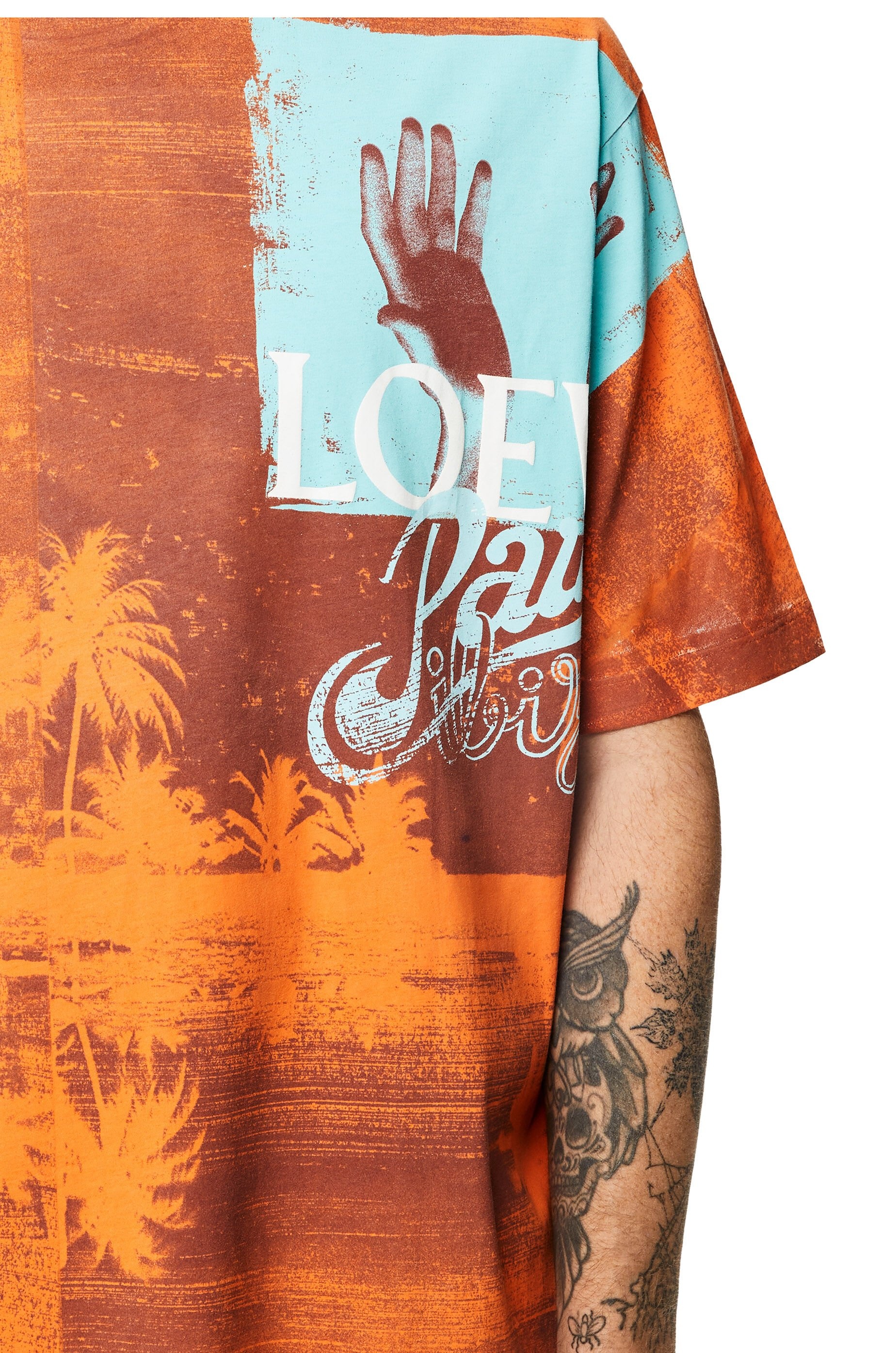 Tropical hands print T-shirt in cotton - 5