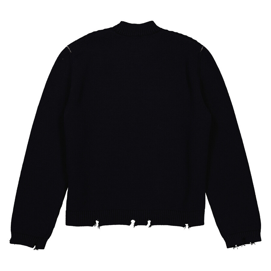 Ambush Navy Felted Knit Distressed Jumper - 2