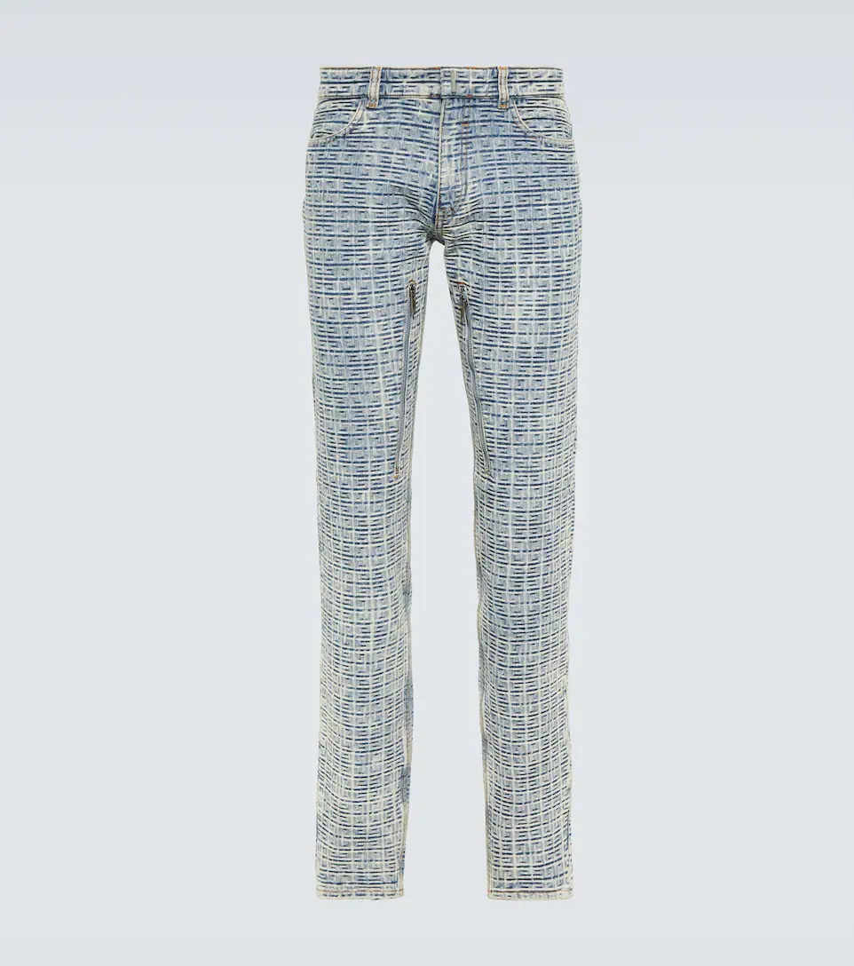 4G jacquard slim jeans - 1