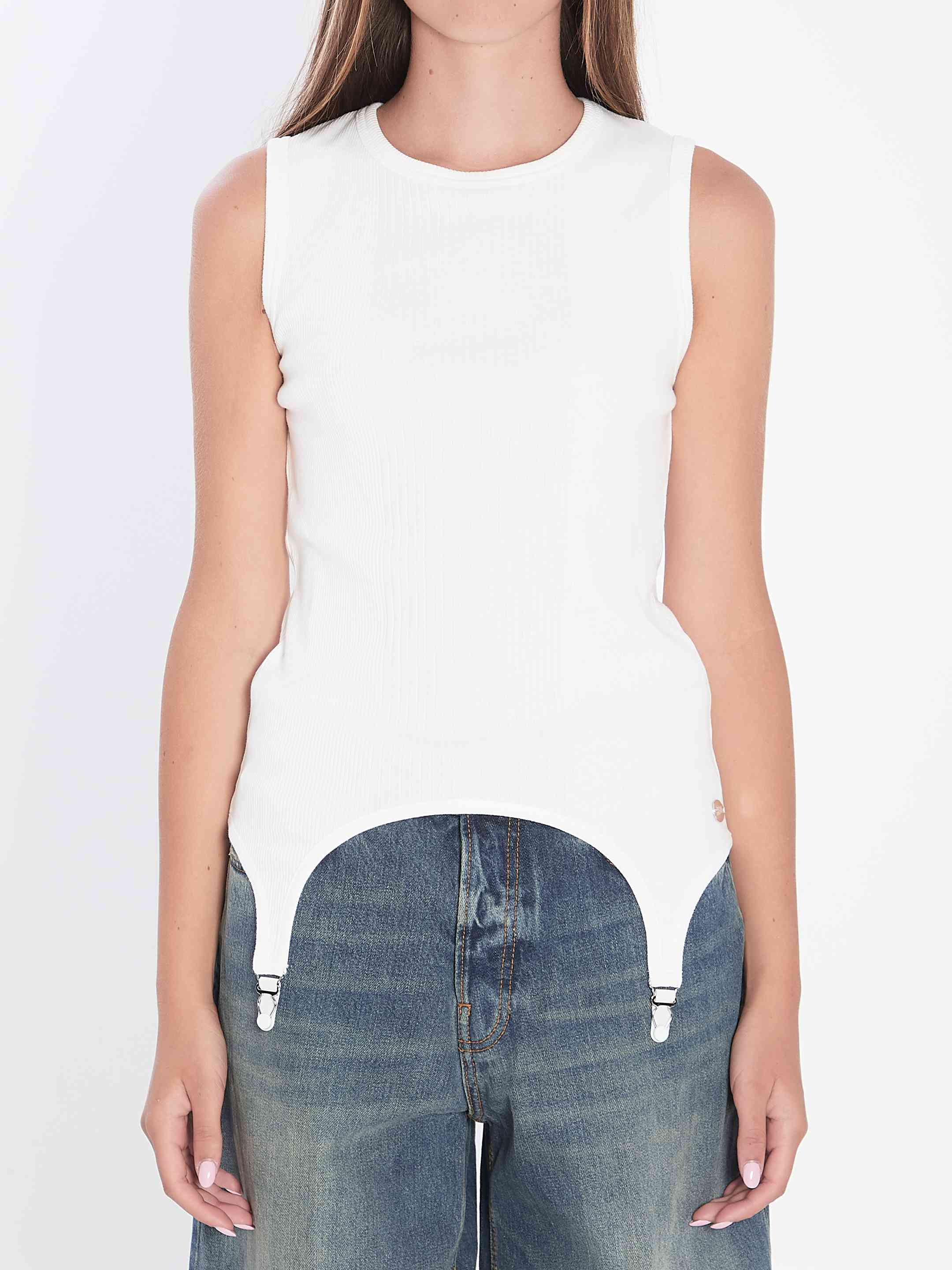 Jean Paul Gaultier Women Tank Top With Lingerie Garter - 1