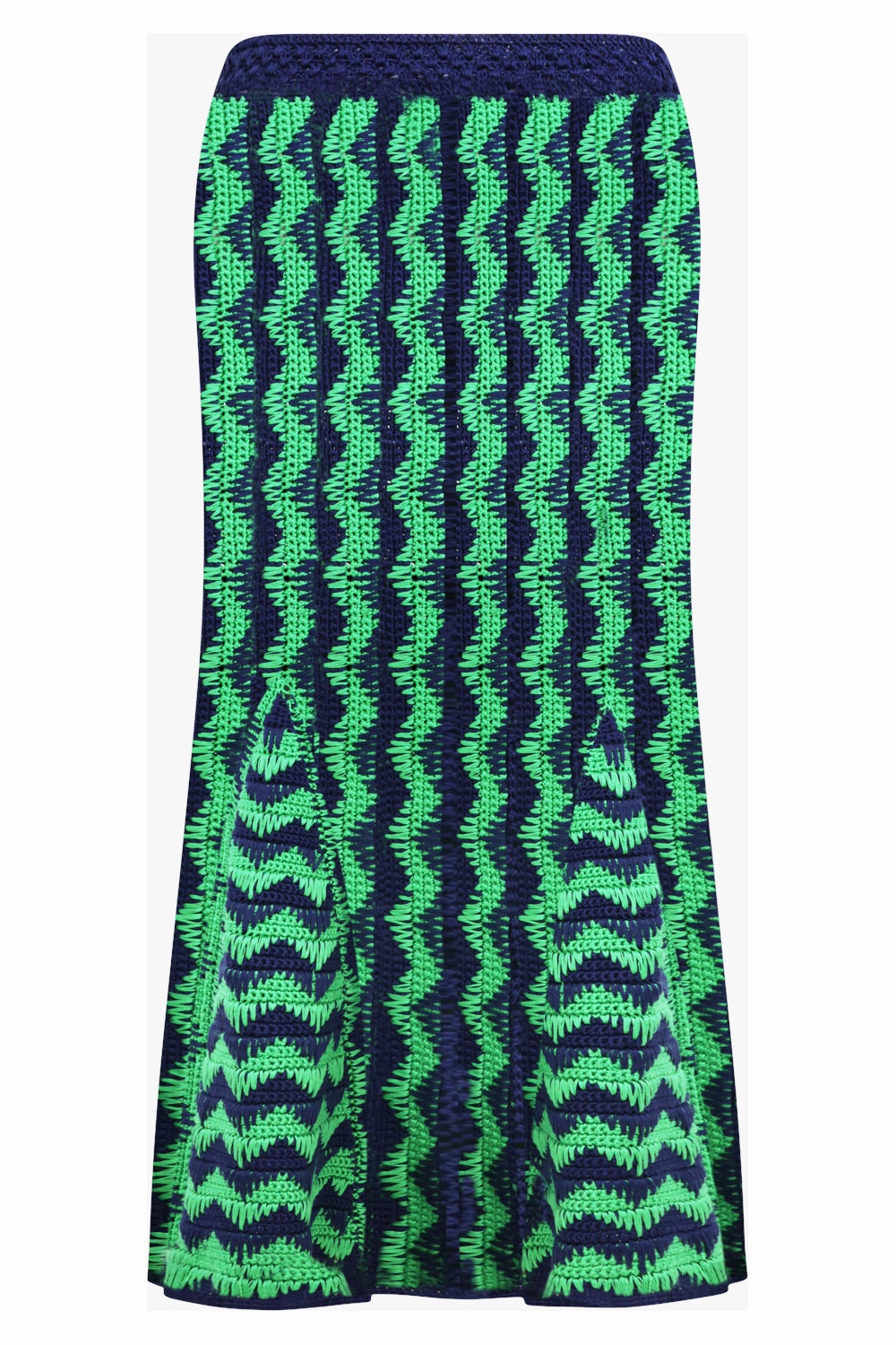 OCEAN ZIGZAG SKIRT | GREEN/NAVY - 1