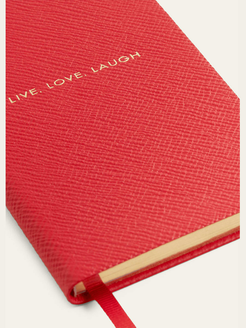 Smythson "Live, Love, Laugh" Panama Leather Pocket Notebook outlook