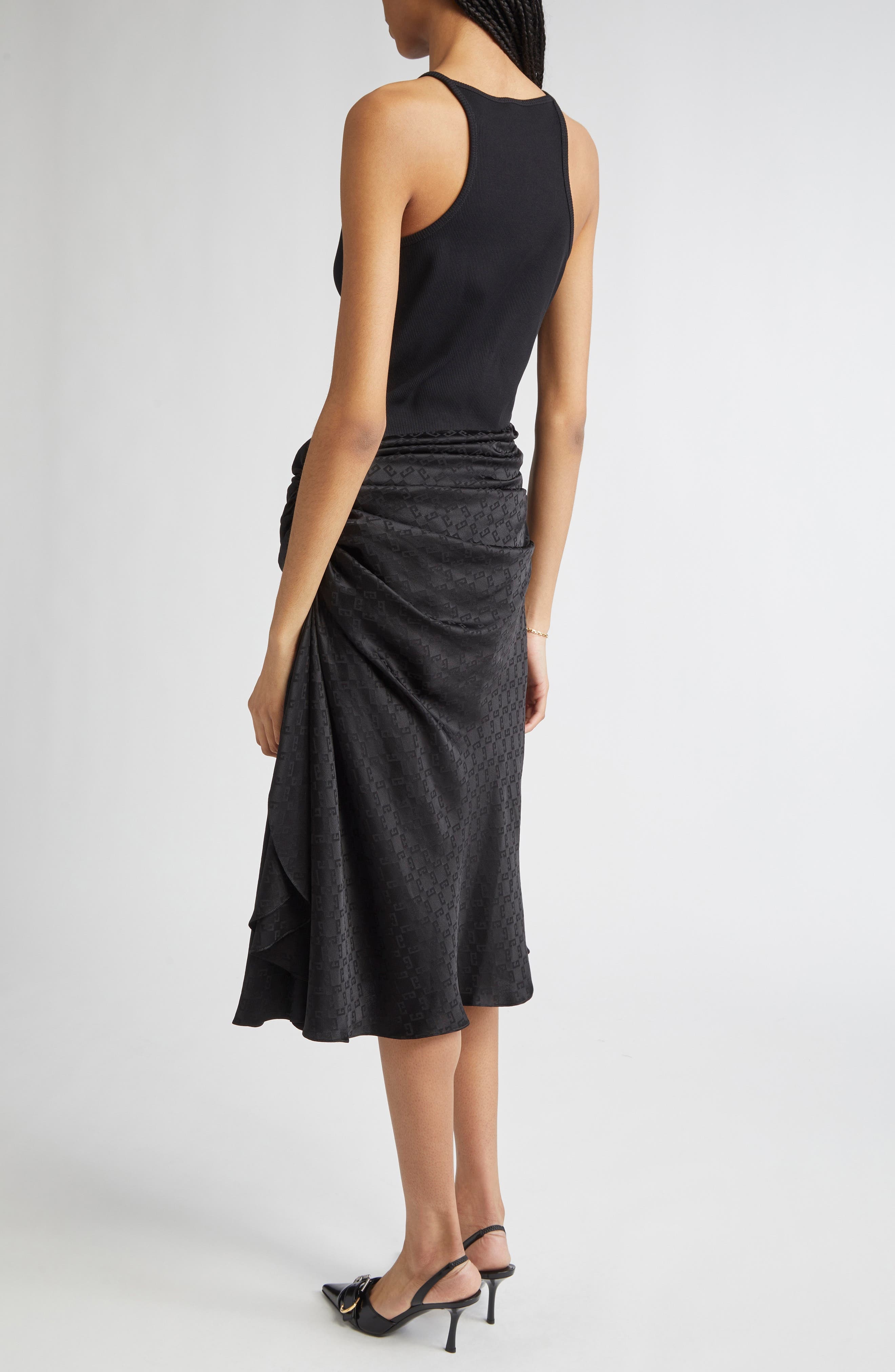 Givenchy Mixed Media Midi Dress in Black at Nordstrom - 2